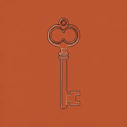 Clé ancienne minimaliste, symbole d'ouverture